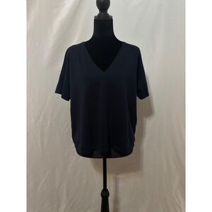 Banana Republic‎ Navy Cotton V-Neck Size M